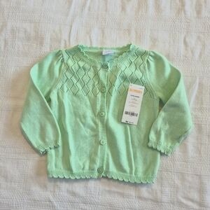 Gymboree girls size 12-18 months light green Outlet cardigan, 1 tiny mark NWT